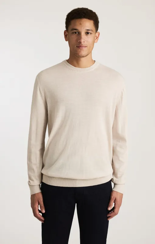 EDITION MERINO WOOL CREW NECK SWEATER IN BEIGE sold by Mavi