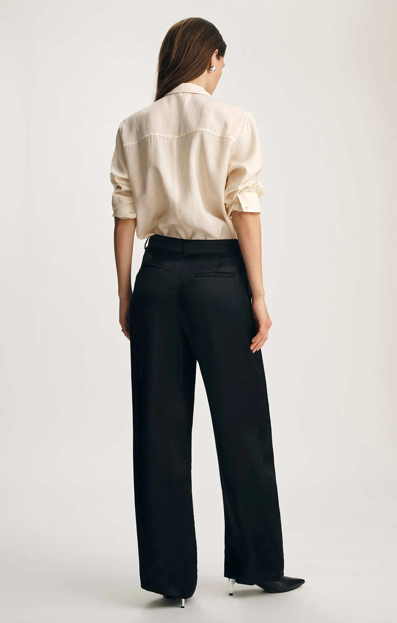 SATIN WIDE LEG PANTS IN BLACK sold by Mavi product image thumbnail 3