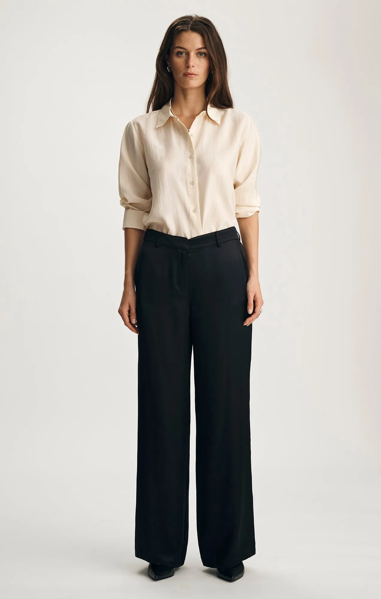 SATIN WIDE LEG PANTS IN BLACK sold by Mavi product image thumbnail 4