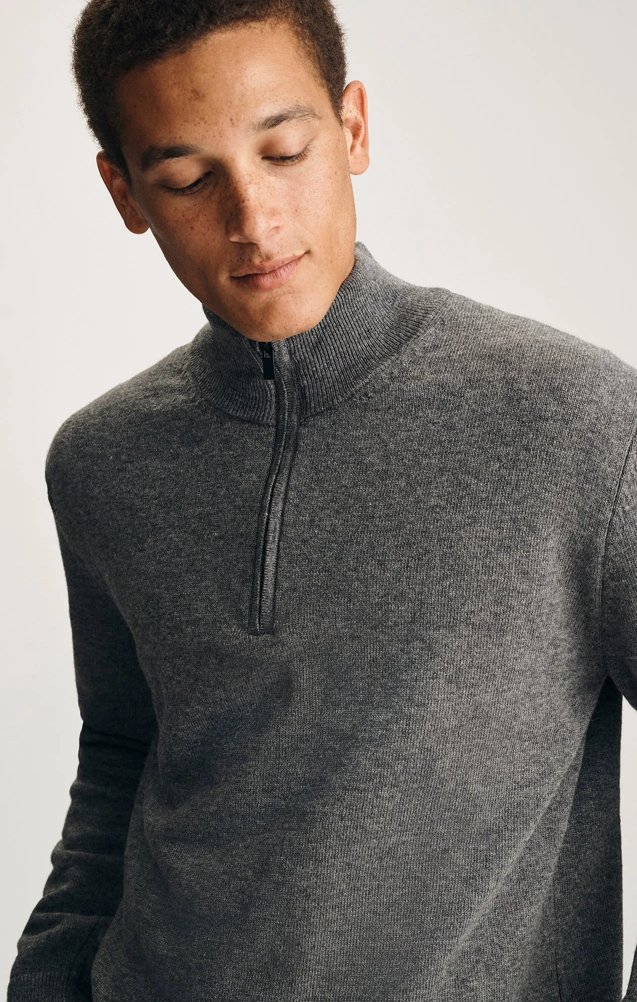 HALF ZIP SWEATER IN DARK GREY MELANGE sold by Mavi product image thumbnail 3