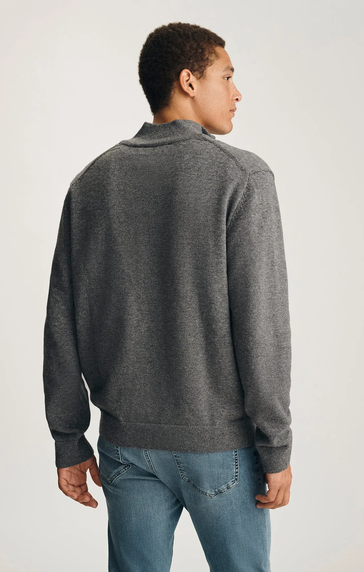 HALF ZIP SWEATER IN DARK GREY MELANGE sold by Mavi product image thumbnail 2