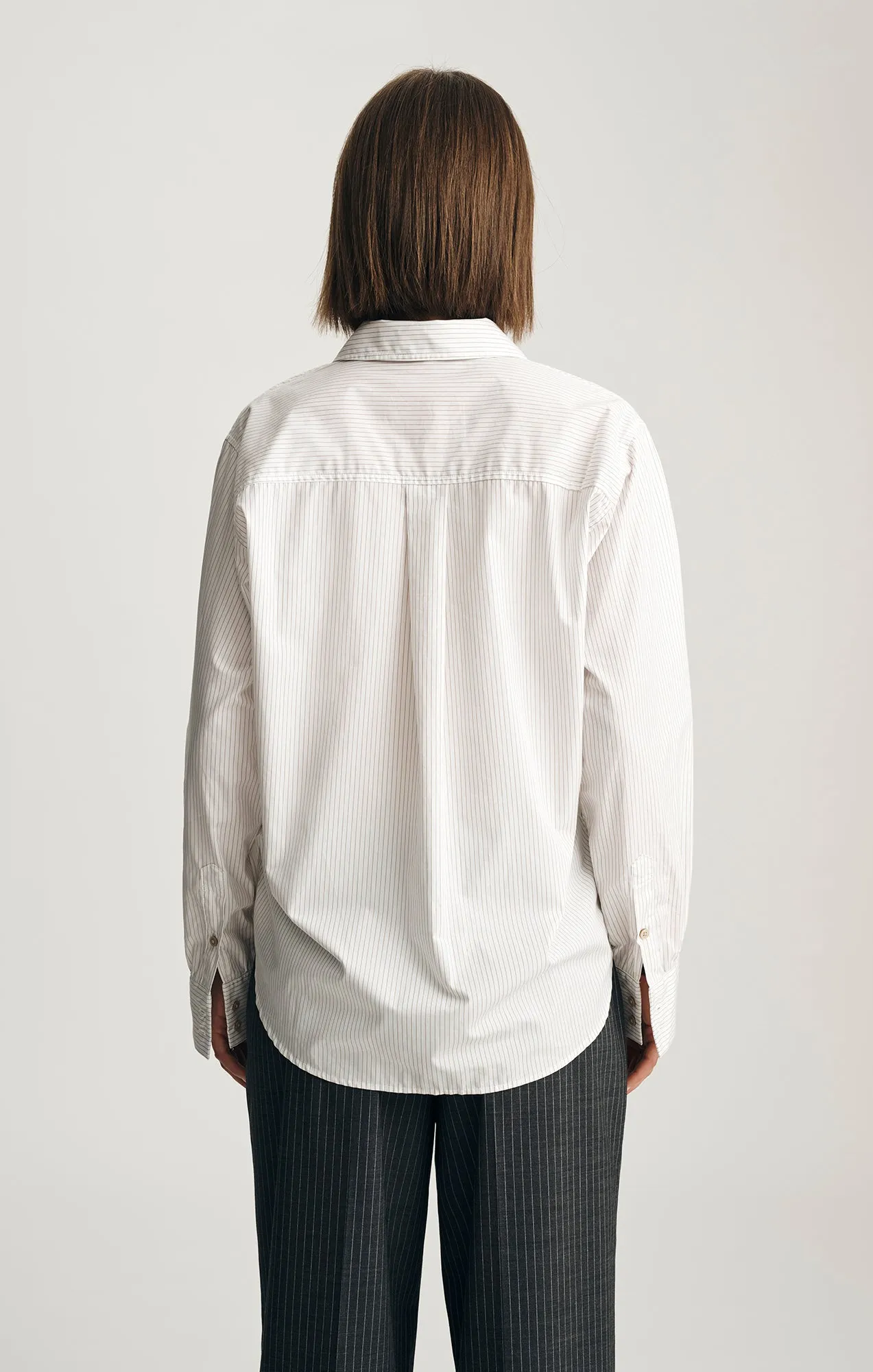 LONG SLEEVE BUTTON-UP SHIRT IN BEIGE STRIPE sold by Mavi product image thumbnail 2