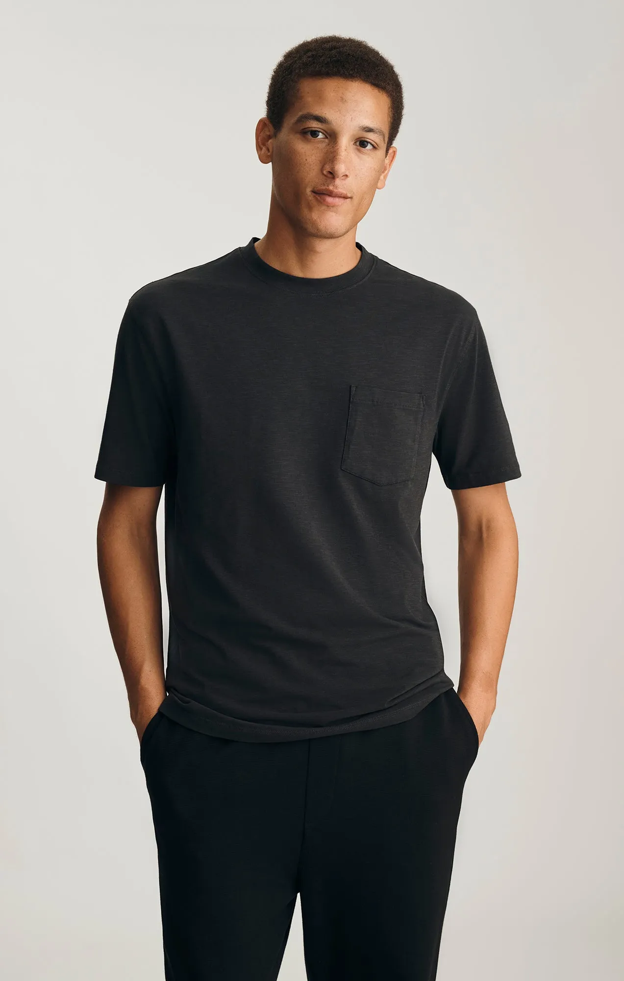 SLUB POCKET T-SHIRT IN PIRATE BLACK sold by Mavi
