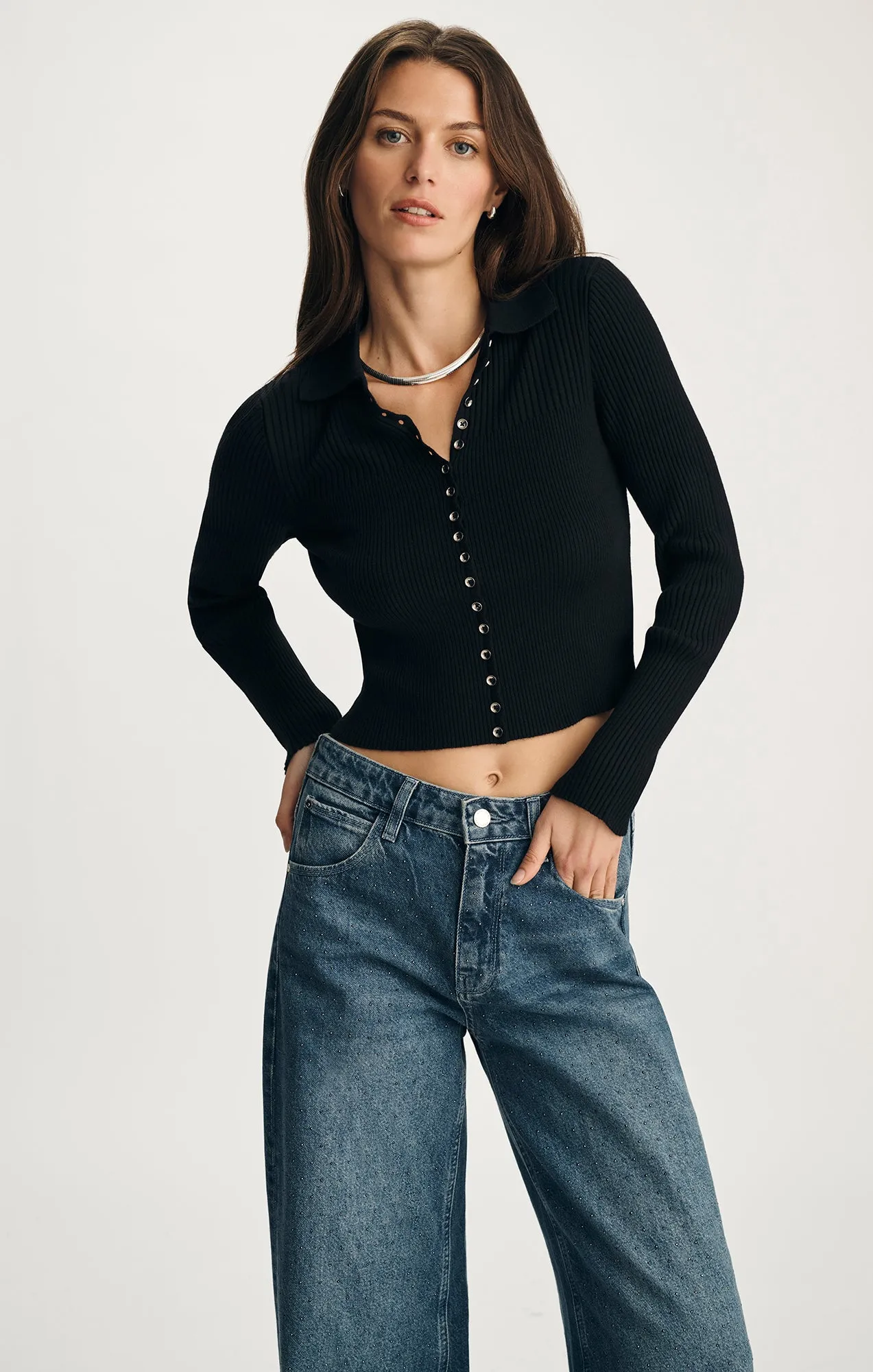 BUTTON-UP CARDIGAN IN BLACK sold by Mavi