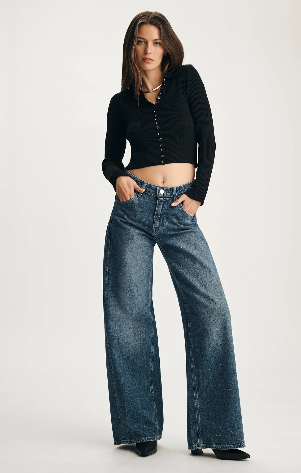 BUTTON-UP CARDIGAN IN BLACK sold by Mavi product image thumbnail 4