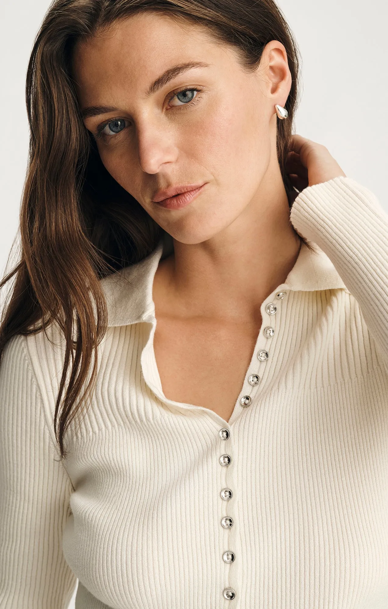 BUTTON-UP CARDIGAN IN COCONUT MILK sold by Mavi product image thumbnail 4