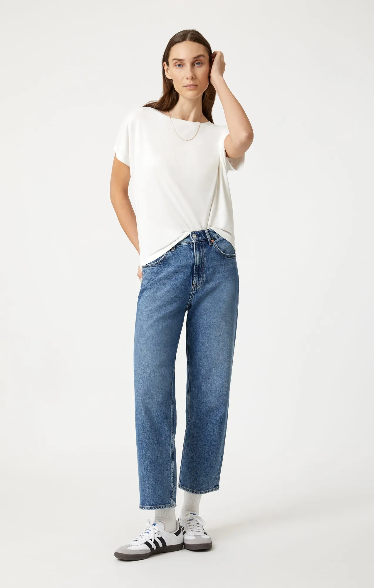 BOAT NECK T-SHIRT IN ANTIQUE WHITE sold by Mavi product image thumbnail 4