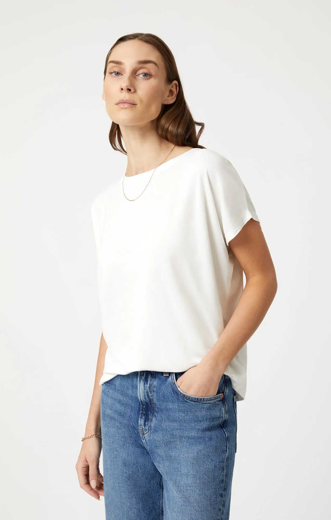 BOAT NECK T-SHIRT IN ANTIQUE WHITE sold by Mavi product image thumbnail 2