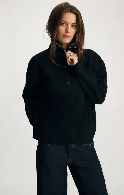 HALF ZIP SWEATER IN BLACK sold by Mavi