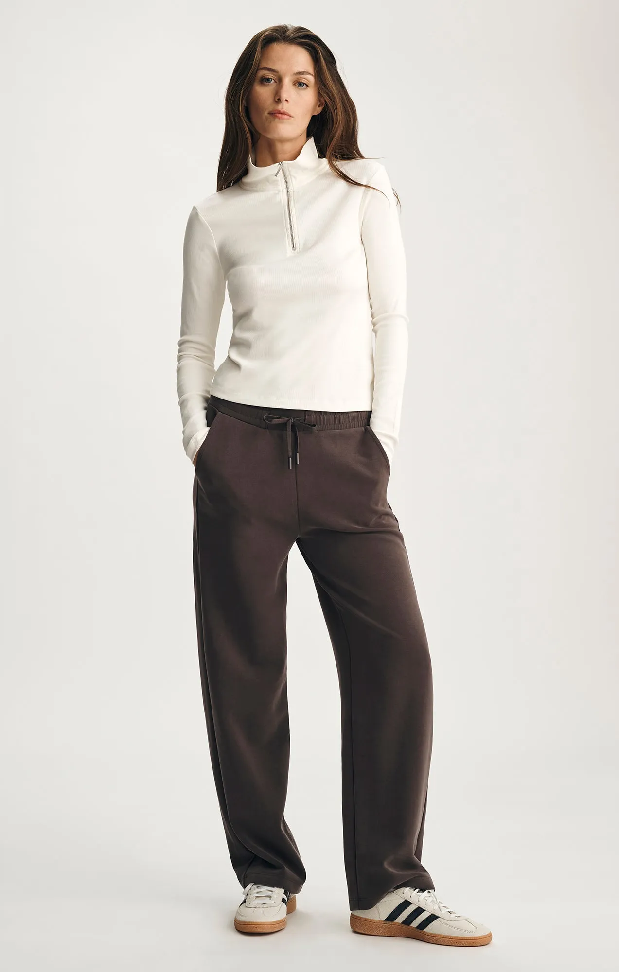 SPORTY LUXE HALF ZIP SHIRT IN COCONUT MILK sold by Mavi product image thumbnail 3