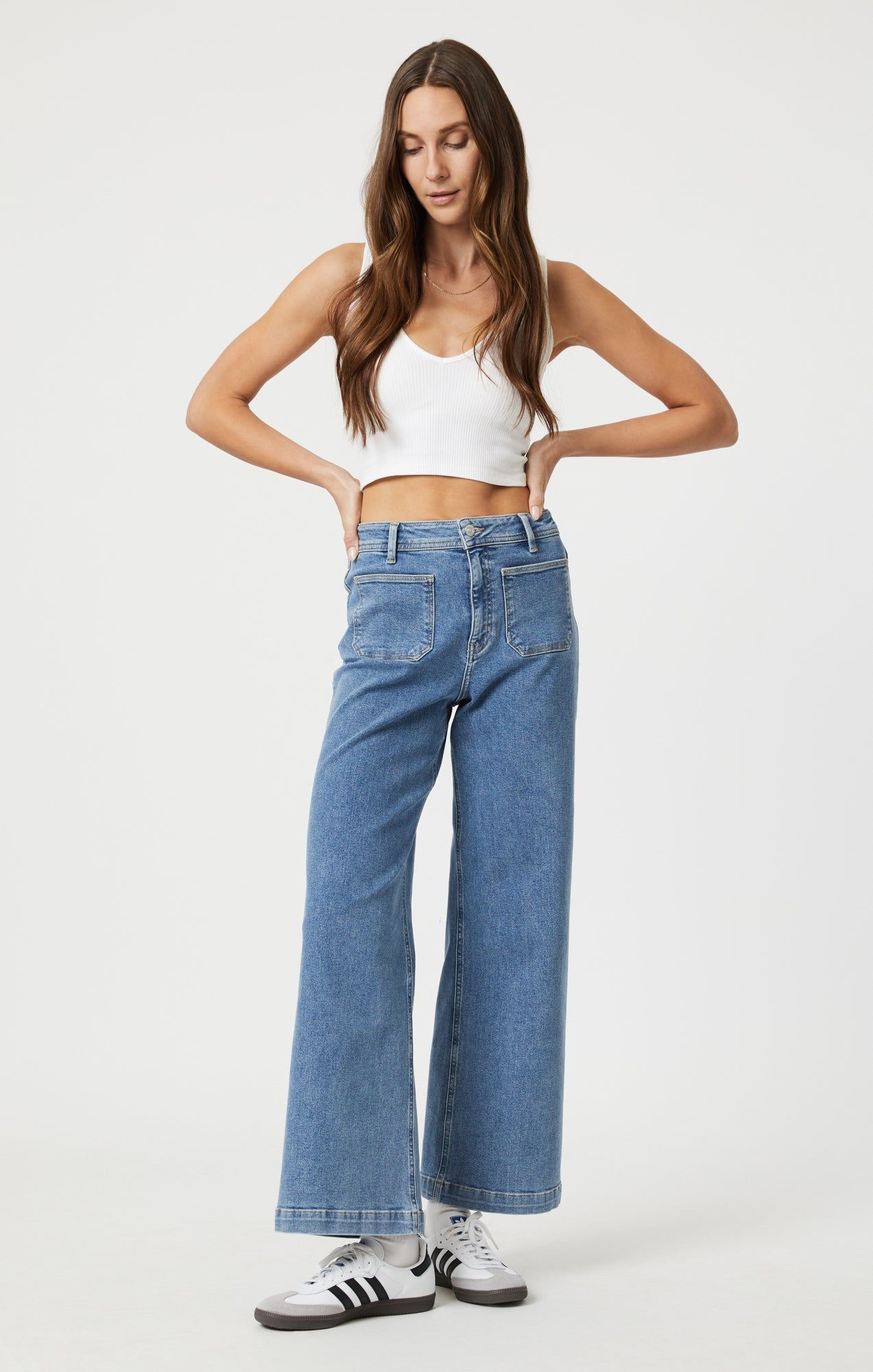 PALOMA MARINE WIDE LEG IN MID BRUSHED FLEX BLUE sold by Mavi product image thumbnail 2