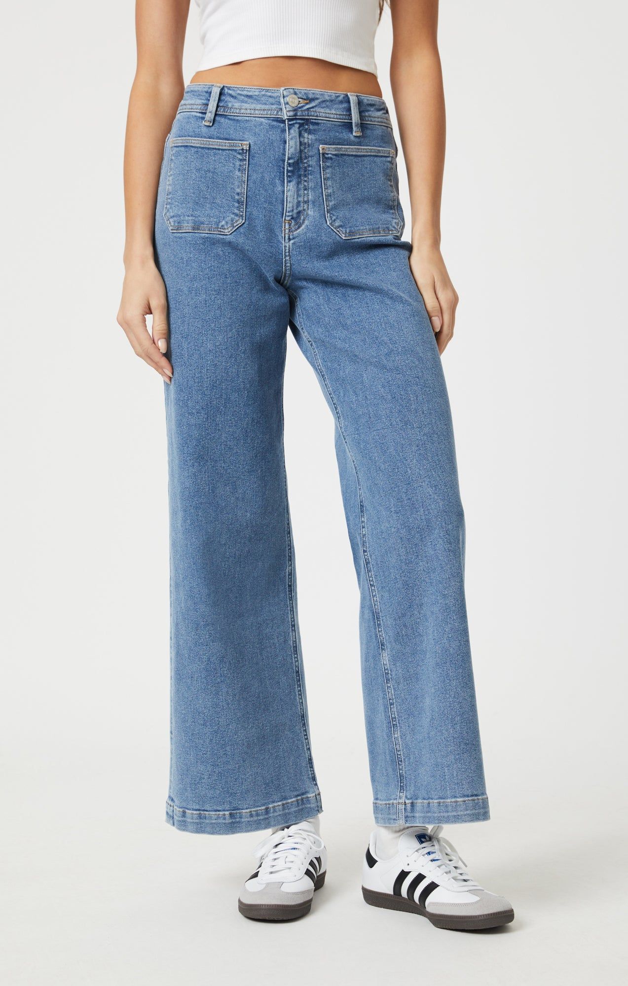 PALOMA MARINE WIDE LEG IN MID BRUSHED FLEX BLUE sold by Mavi product image thumbnail 3