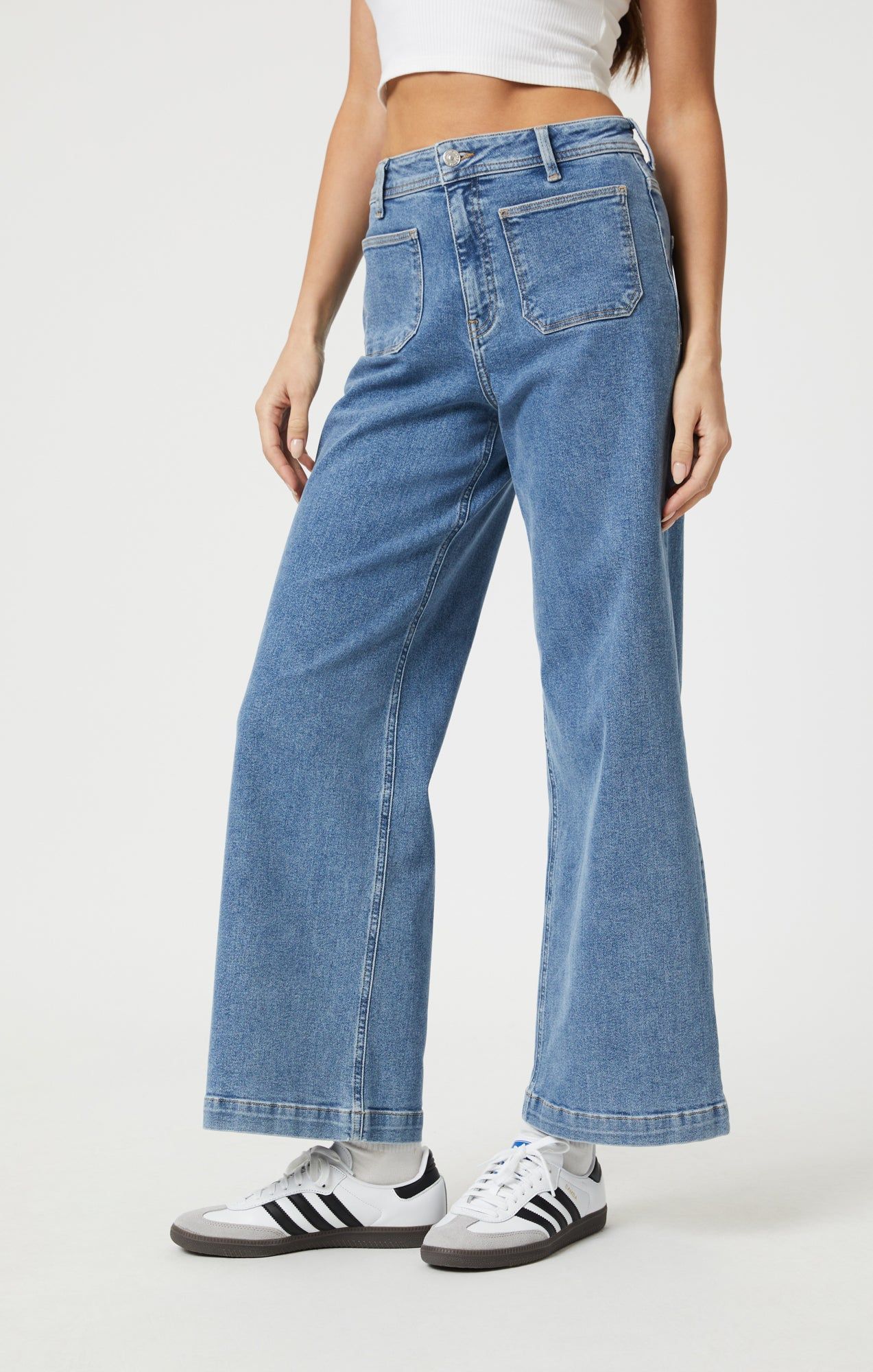 PALOMA MARINE WIDE LEG IN MID BRUSHED FLEX BLUE sold by Mavi product image thumbnail 4