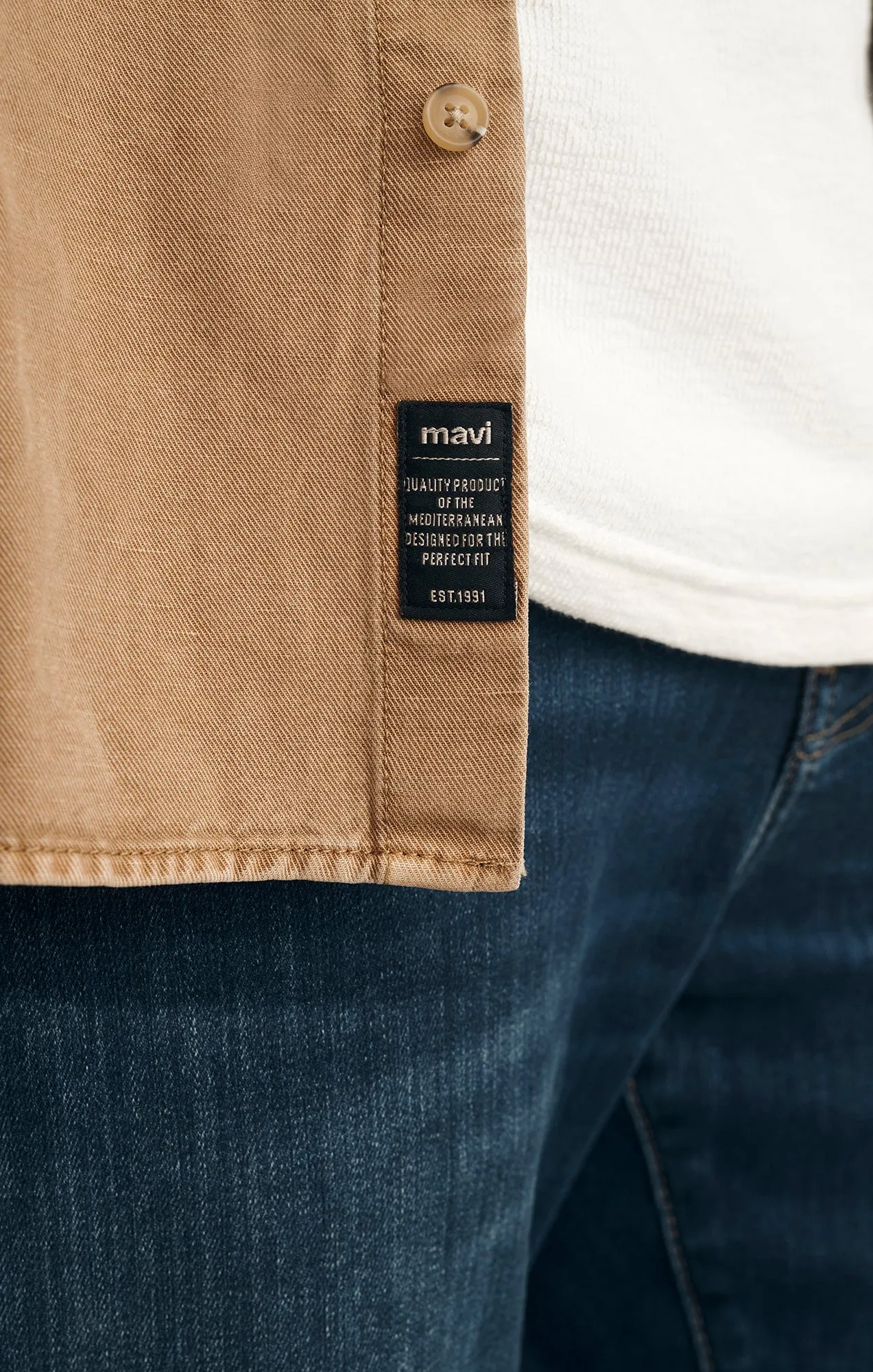 TENCEL™ ONE POCKET BUTTON-UP SHIRT IN TIGER'S EYE sold by Mavi product image thumbnail 5