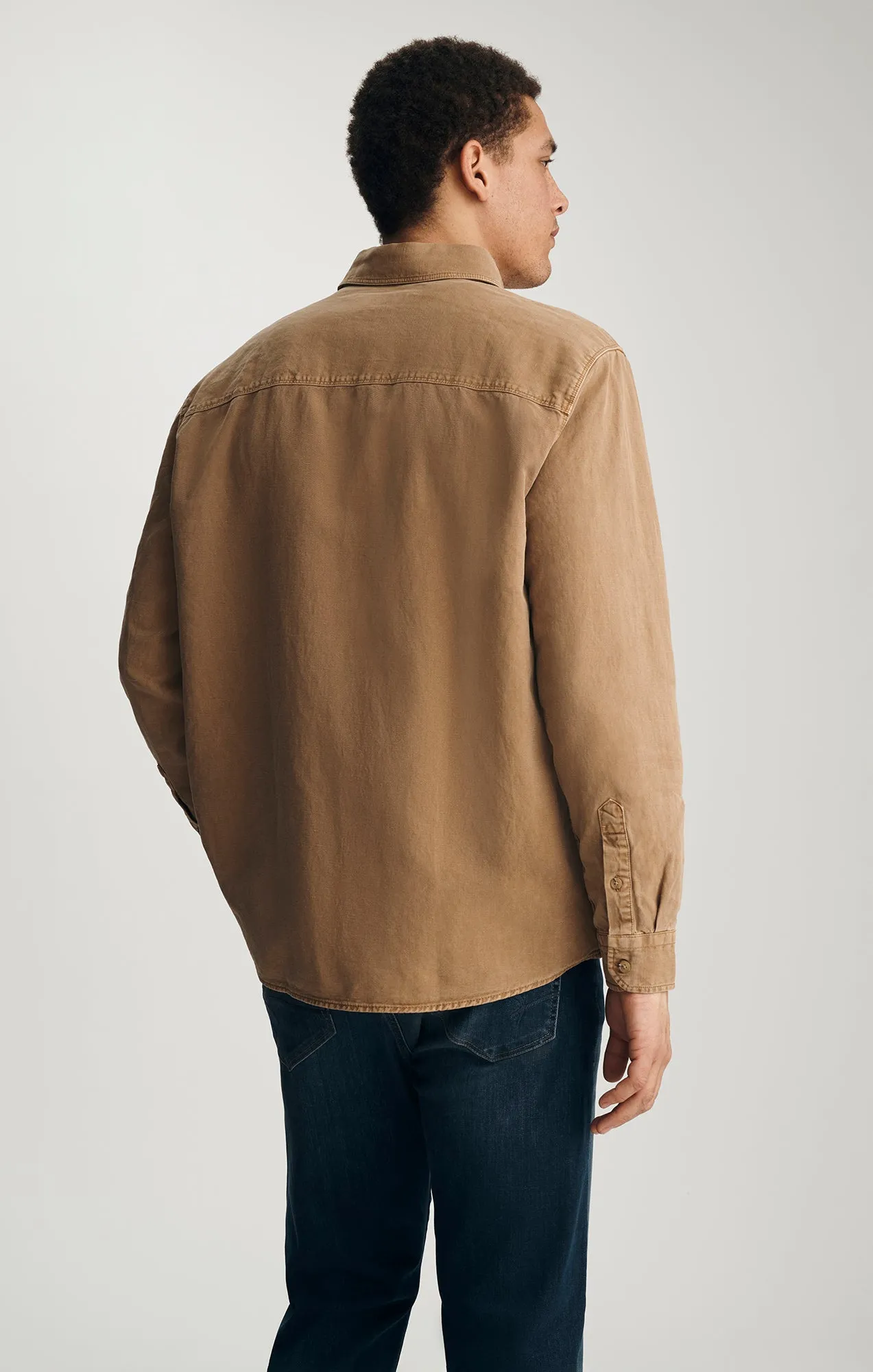 TENCEL™ ONE POCKET BUTTON-UP SHIRT IN TIGER'S EYE sold by Mavi product image thumbnail 2