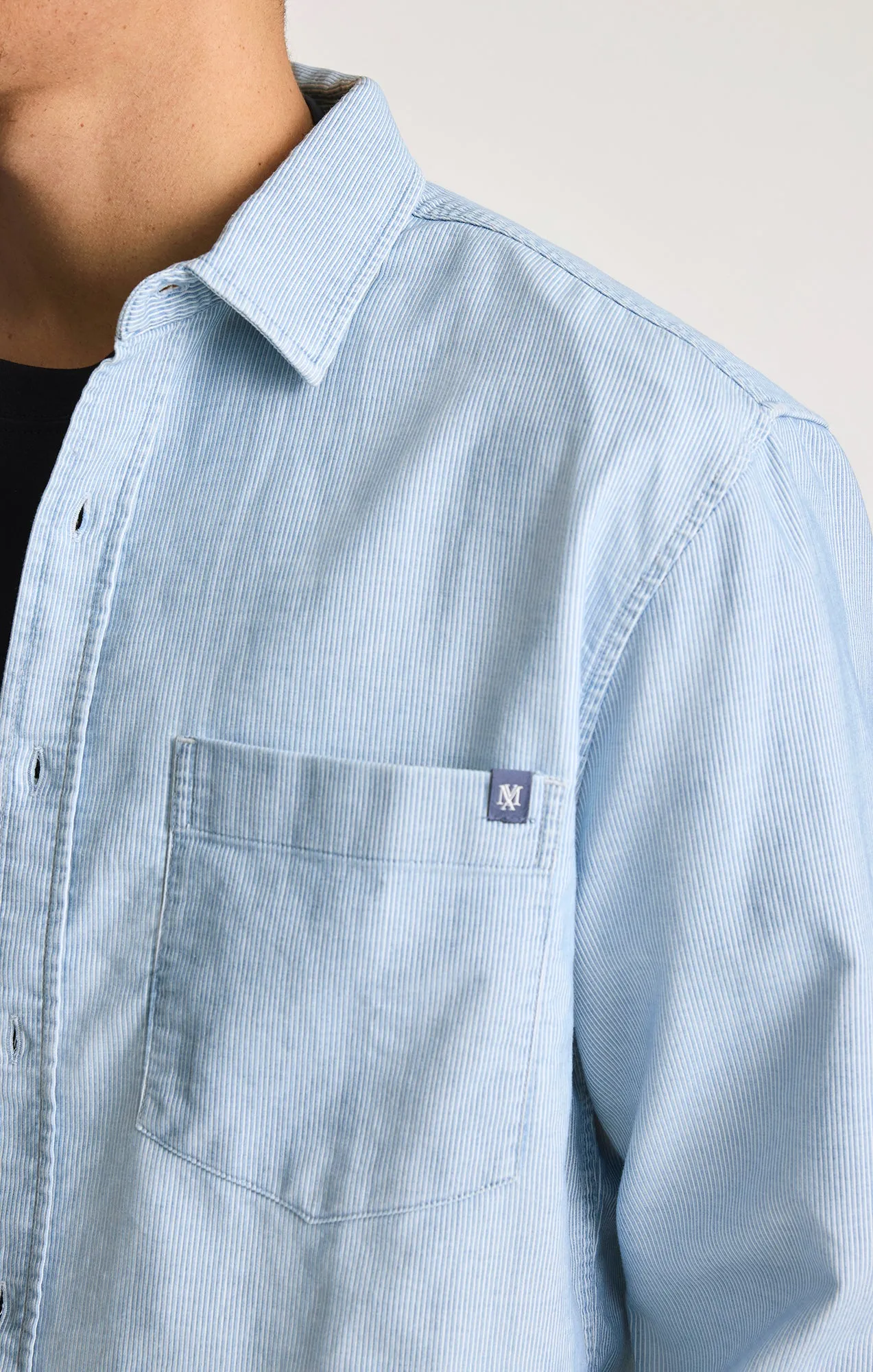 ONE POCKET BUTTON-UP SHIRT IN WHITE STRIPE INDIGO ZEMIN sold by Mavi product image thumbnail 4
