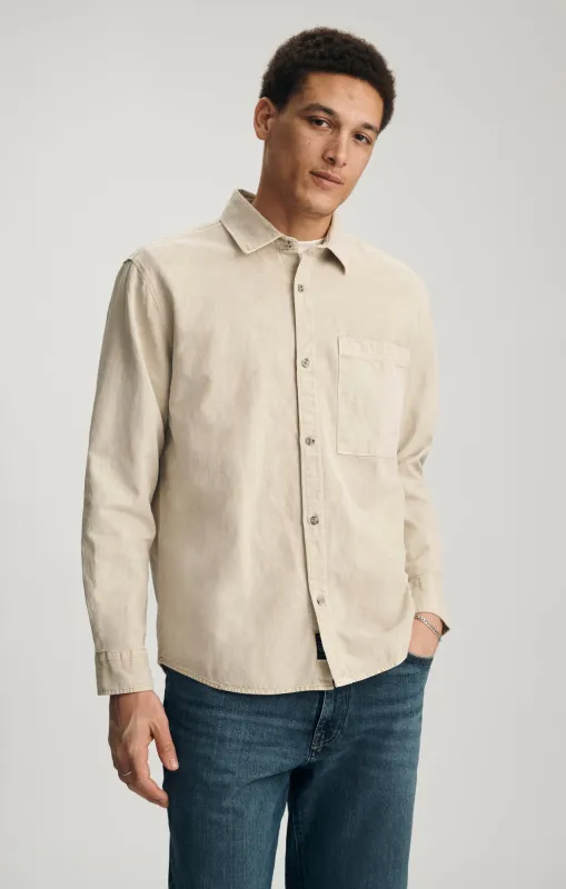 TENCEL™ ONE POCKET BUTTON-UP SHIRT IN FEATHER GRAY sold by Mavi