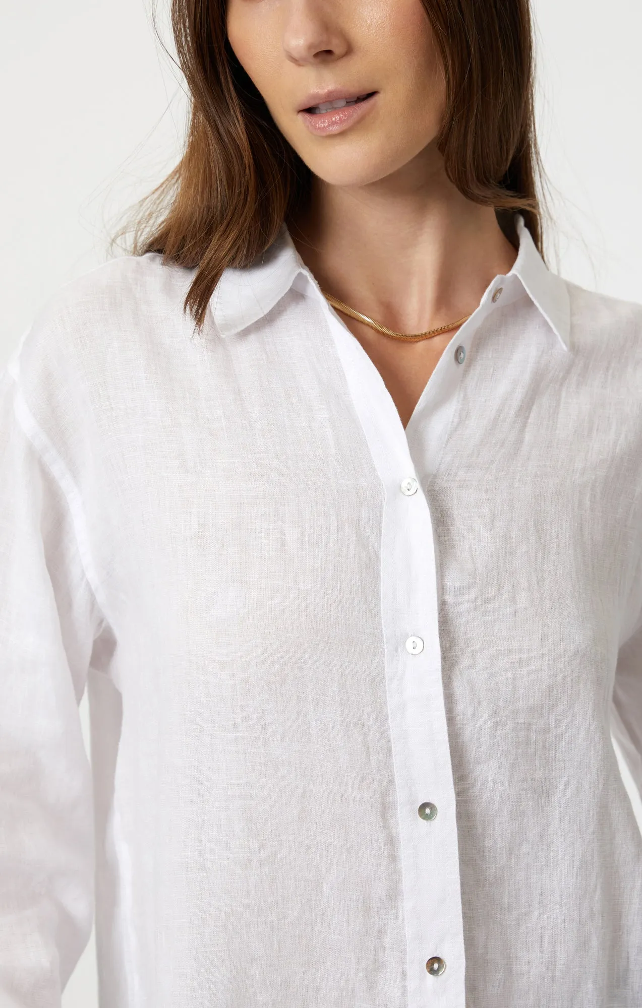 LINEN BUTTON-UP SHIRT IN WHITE sold by Mavi product image thumbnail 5