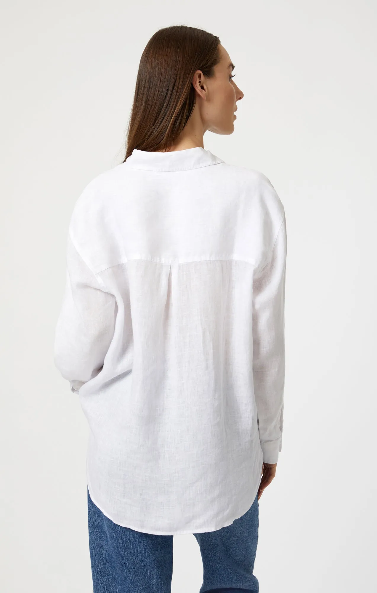 LINEN BUTTON-UP SHIRT IN WHITE sold by Mavi product image thumbnail 3