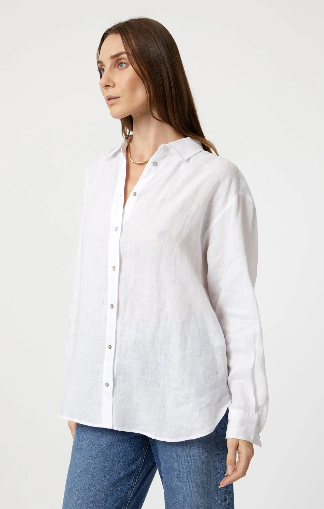LINEN BUTTON-UP SHIRT IN WHITE sold by Mavi product image thumbnail 2