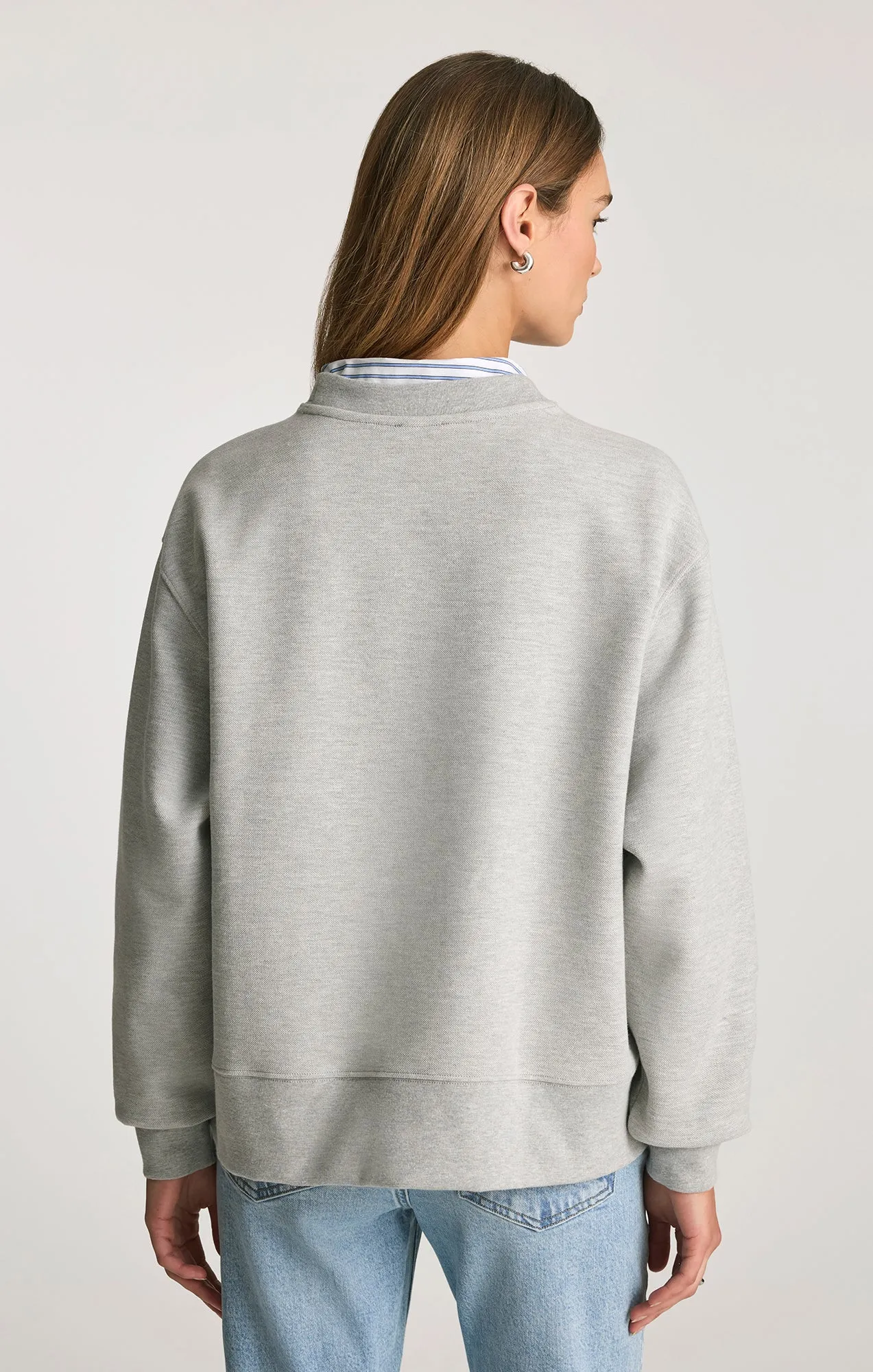 PIQUE CREW NECK SWEATSHIRT IN GREY MELANGE sold by Mavi product image thumbnail 2