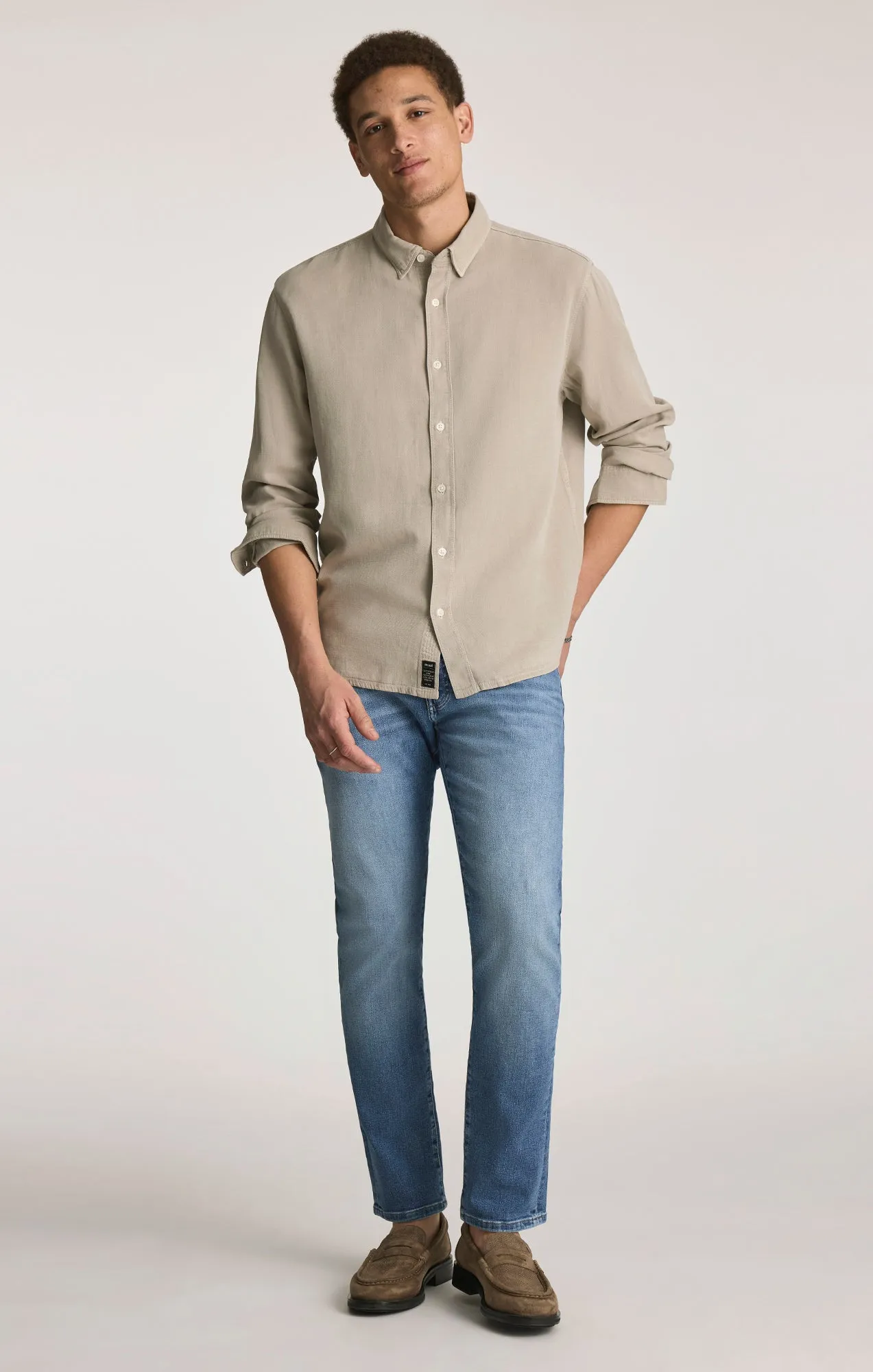 TENCEL BUTTON-UP SHIRT IN ELM sold by Mavi product image thumbnail 5