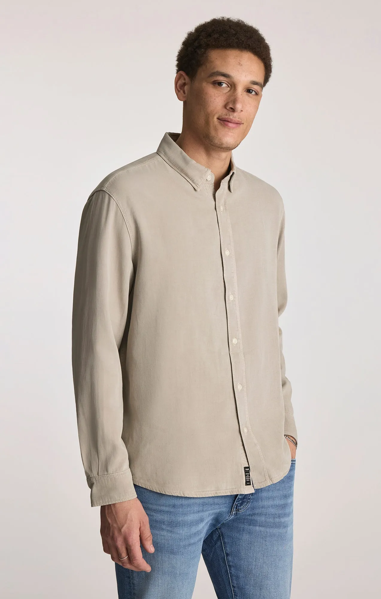 TENCEL BUTTON-UP SHIRT IN ELM sold by Mavi product image thumbnail 3