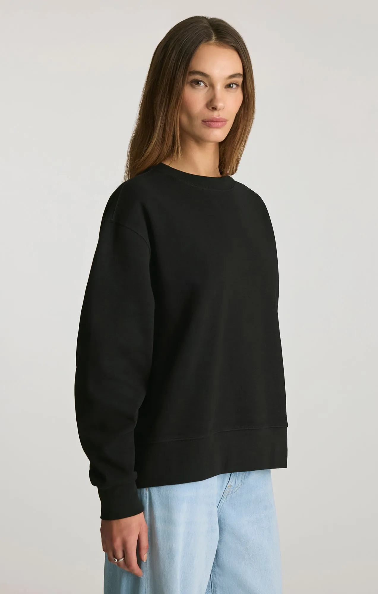 PIQUE CREW NECK SWEATSHIRT IN BLACK sold by Mavi product image thumbnail 2