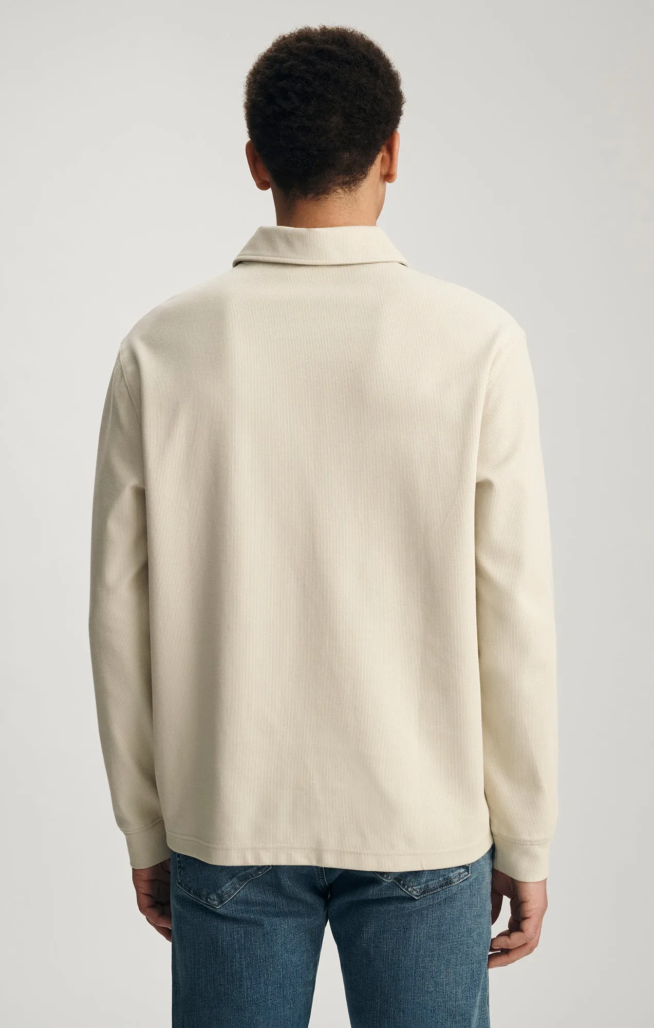 JACQUARD INTERLOCK POLO SWEATSHIRT IN OVERCAST sold by Mavi product image thumbnail 2