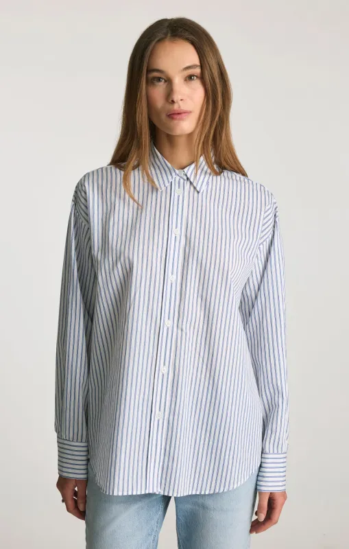 OVERSIZED BUTTON-UP SHIRT IN BLUE STRIPED made by Mavi