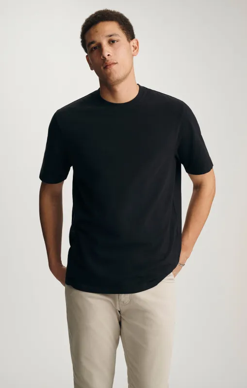 SOFT SLUB CREW NECK T-SHIRT IN BLACK sold by Mavi