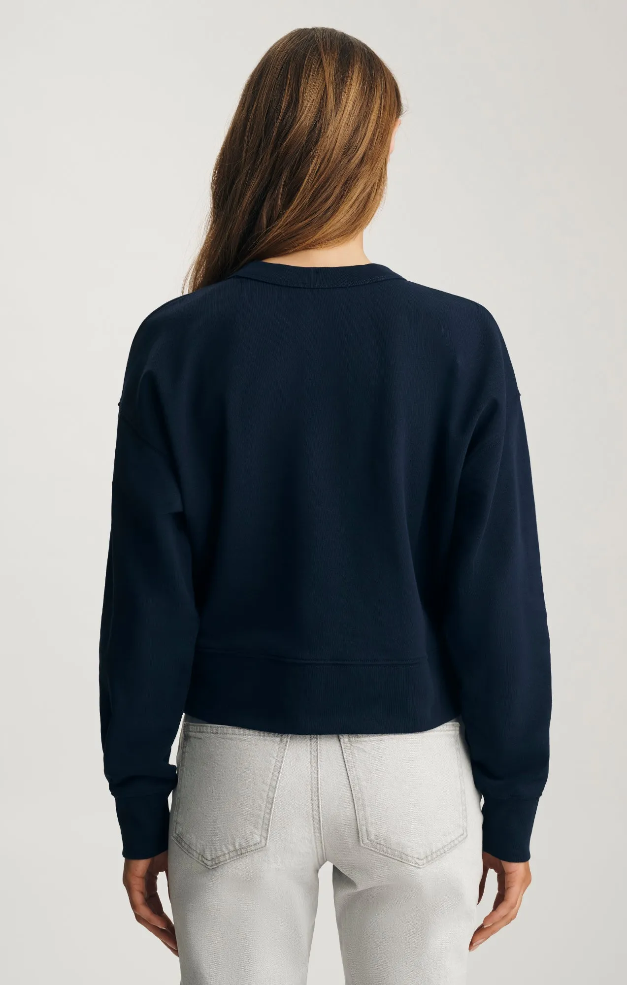 V-STITCH CREW NECK SWEATSHIRT IN BLACK IRIS sold by Mavi product image thumbnail 2