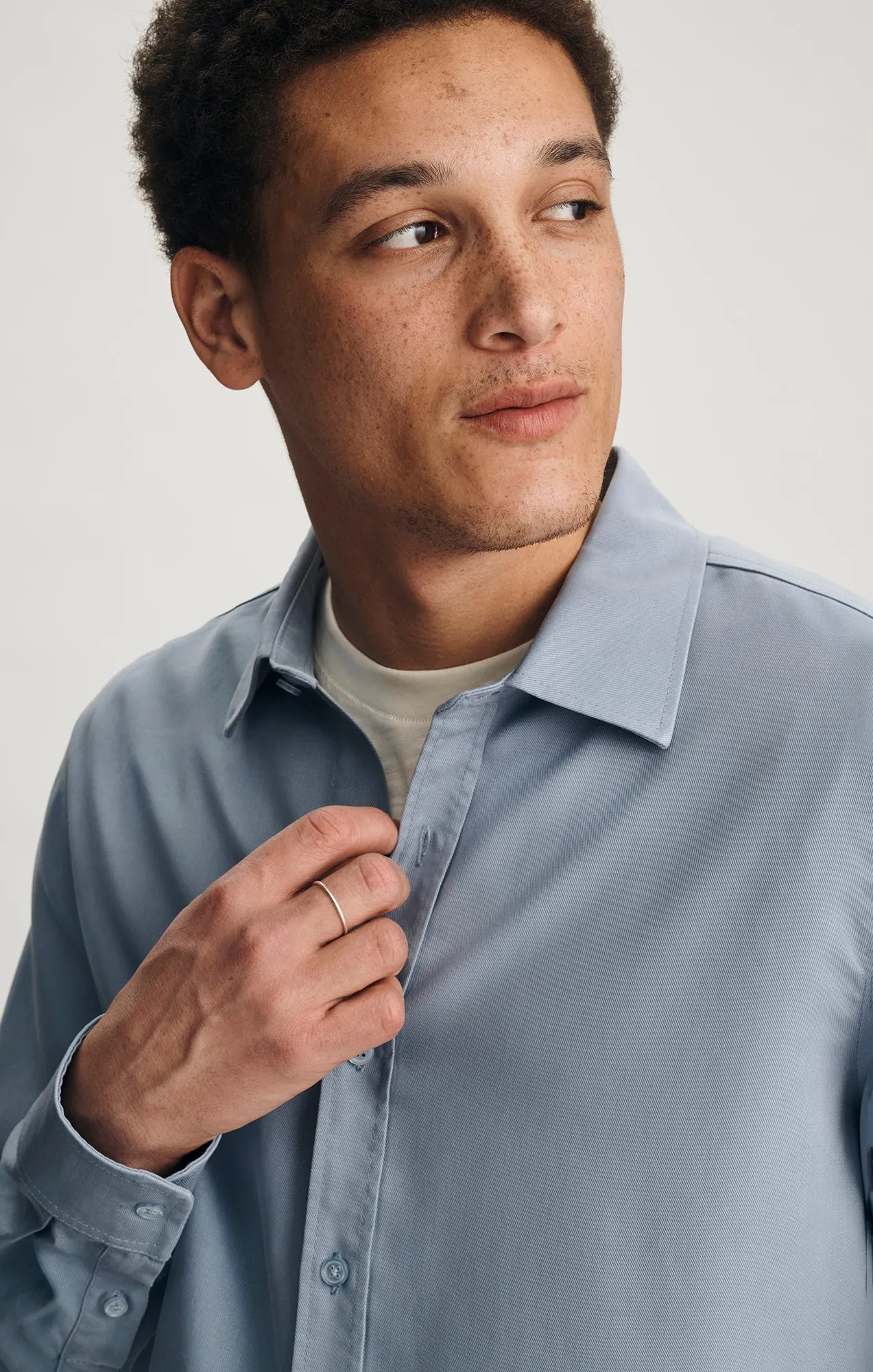 TENCEL™ BUTTON-UP SHIRT IN KENTUCKY BLUE sold by Mavi product image thumbnail 3