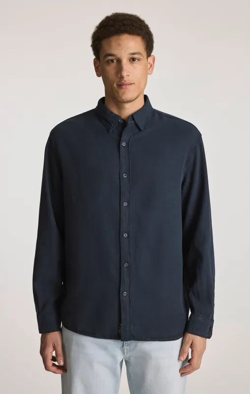TENCEL™ BUTTON-UP SHIRT IN TOTAL ECLIPSE sold by Mavi
