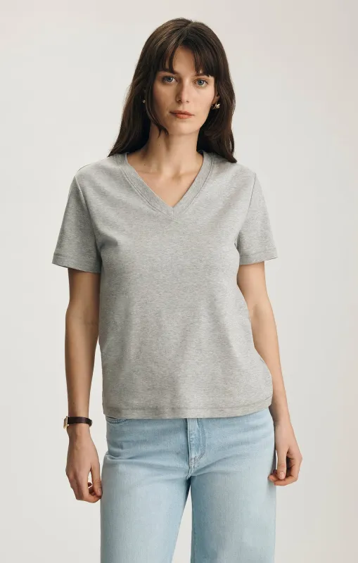 OLIVIA V-NECK T-SHIRT IN GREY MELANGE made by Mavi