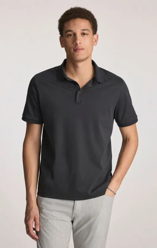 INTERLOCK POLO T-SHIRT IN BLACK made by Mavi
