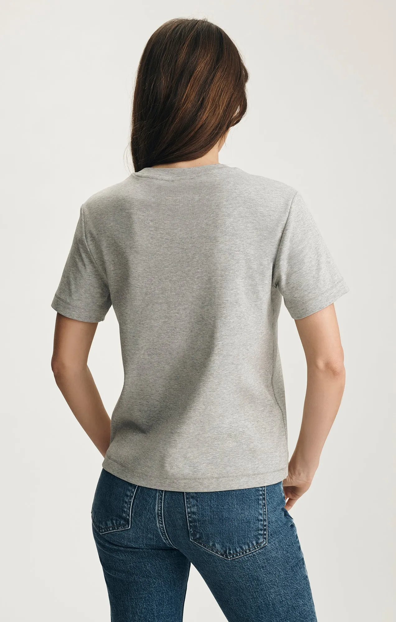 NINA CREW NECK T-SHIRT IN GREY MELANGE sold by Mavi product image thumbnail 2