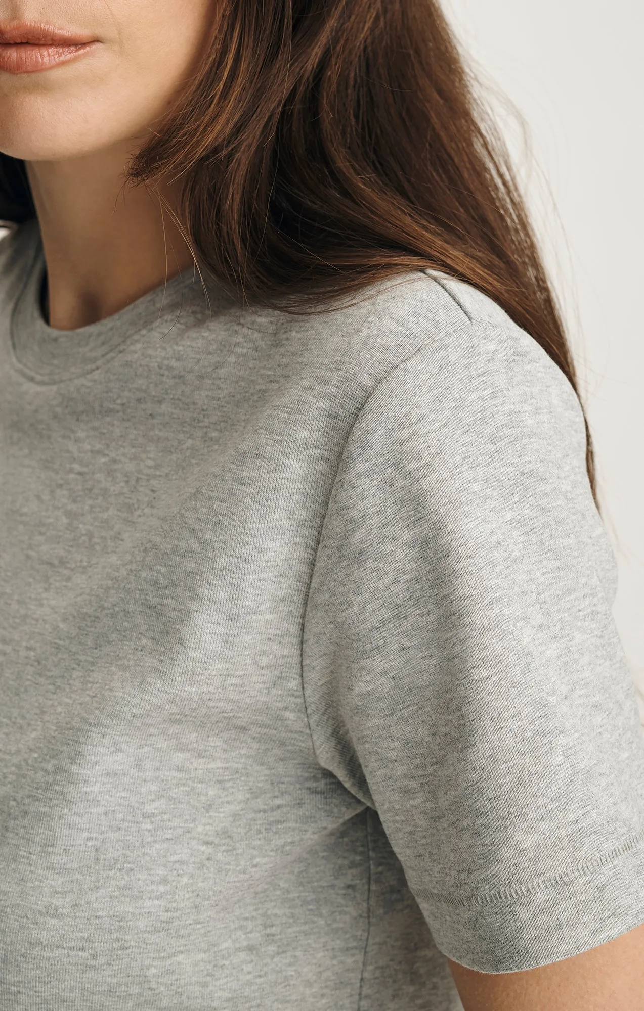 NINA CREW NECK T-SHIRT IN GREY MELANGE sold by Mavi product image thumbnail 3