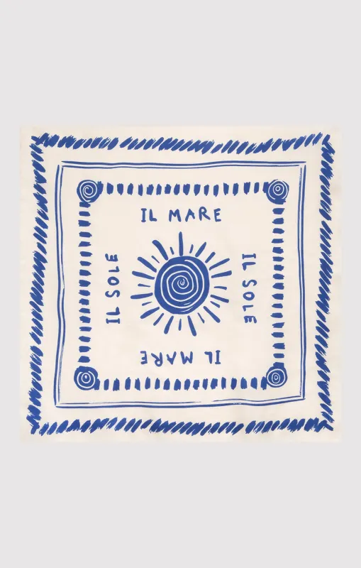 SMALL SILK SUN BANDANA IN ANTIQUE WHITE made by Mavi