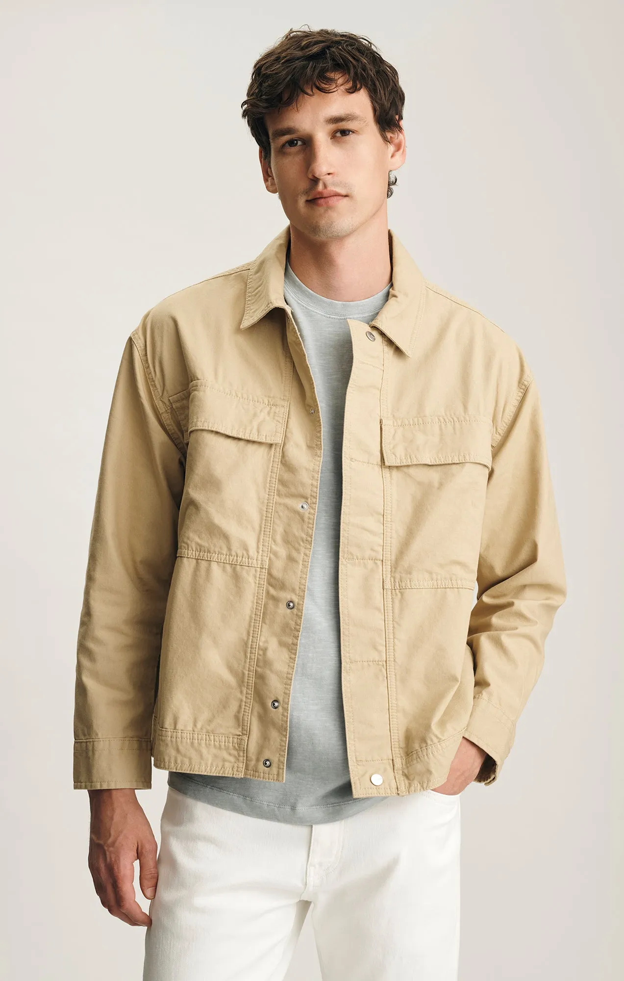UTILITY OVERSHIRT IN OLIVE GRAY sold by Mavi