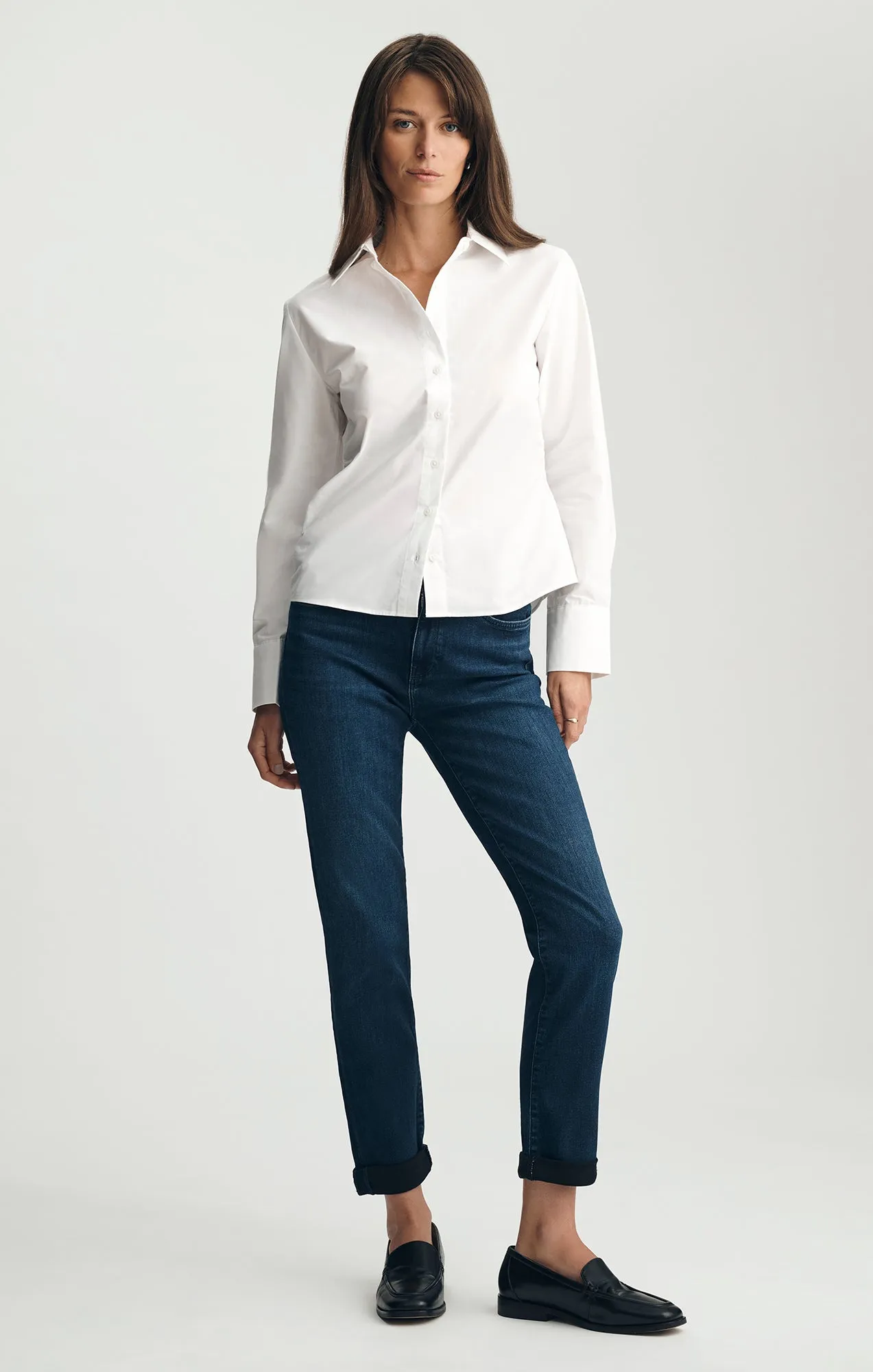 TAILORED LONG SLEEVE BUTTON-UP SHIRT IN WHITE sold by Mavi product image thumbnail 4