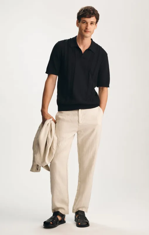 LINEN DRAWSTRING STRAIGHT LEG PANTS IN MOONSTRUCK made by Mavi