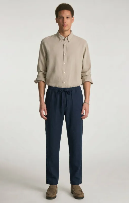 LINEN PANTS IN DARK SAPPHIRE made by Mavi