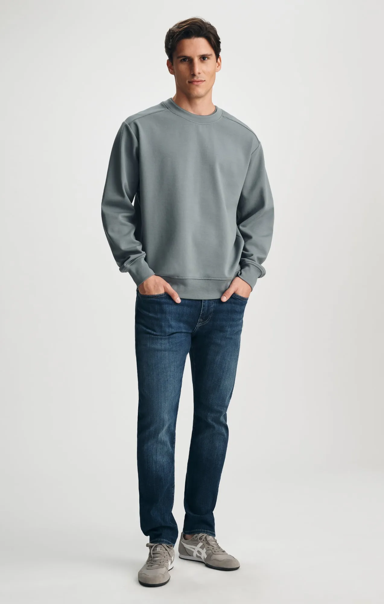 FLEECE CREW NECK SWEATSHIRT IN STORMY WEATHER sold by Mavi product image thumbnail 2