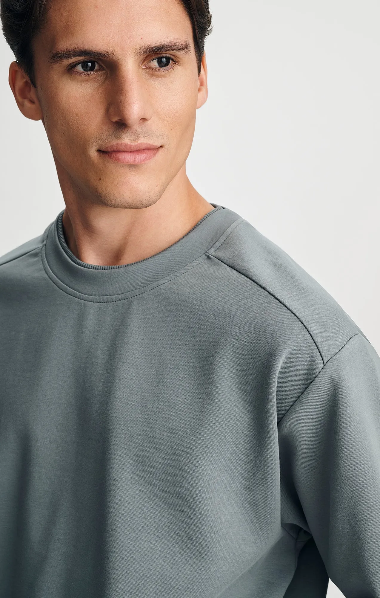 FLEECE CREW NECK SWEATSHIRT IN STORMY WEATHER sold by Mavi product image thumbnail 5