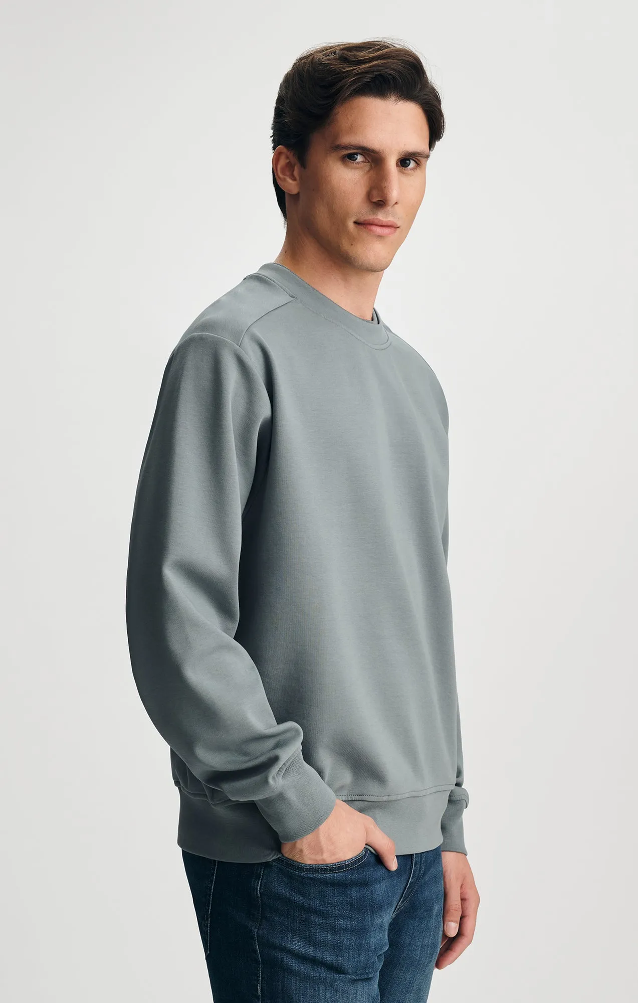 FLEECE CREW NECK SWEATSHIRT IN STORMY WEATHER sold by Mavi product image thumbnail 3
