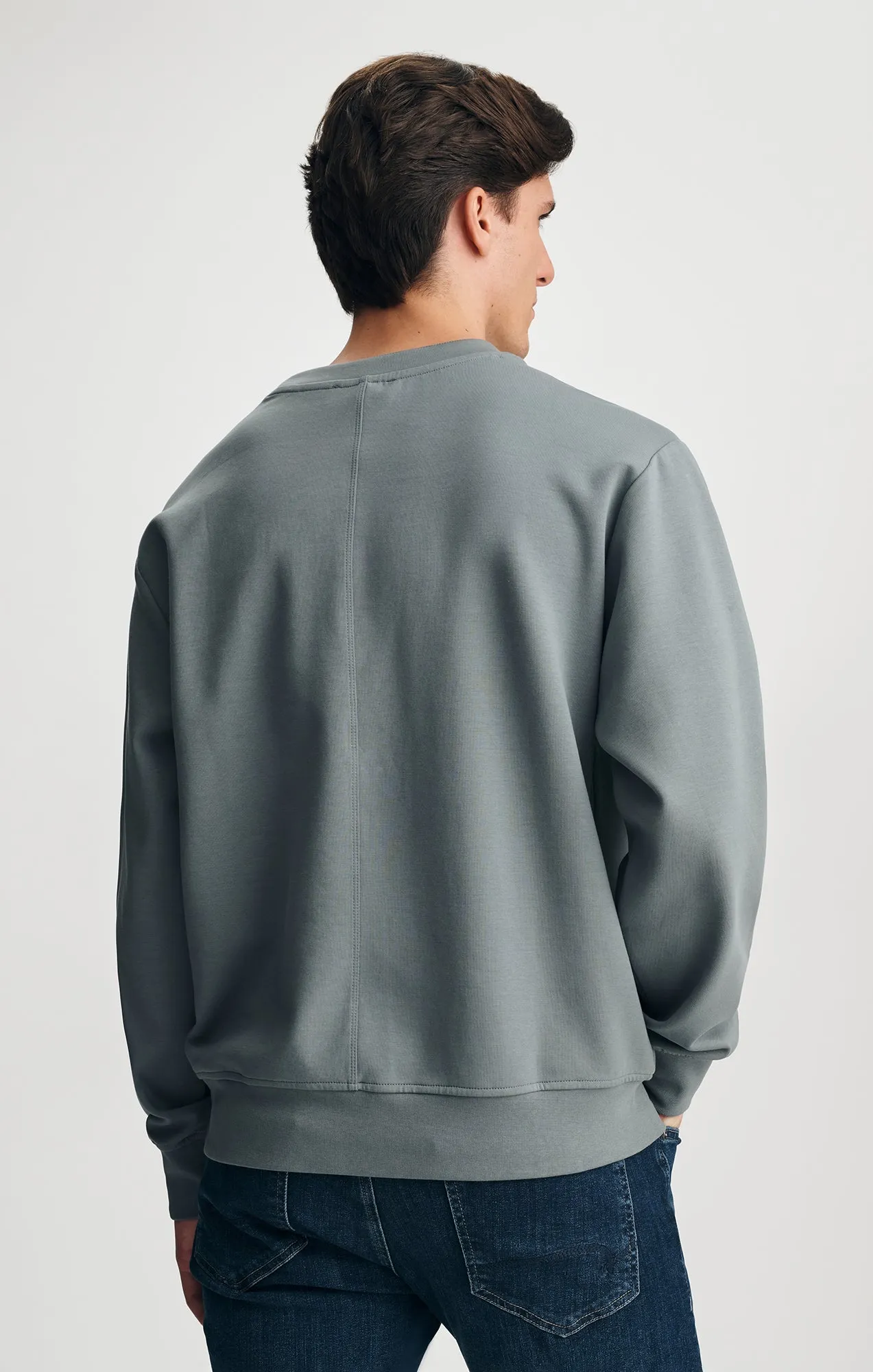 FLEECE CREW NECK SWEATSHIRT IN STORMY WEATHER sold by Mavi product image thumbnail 4