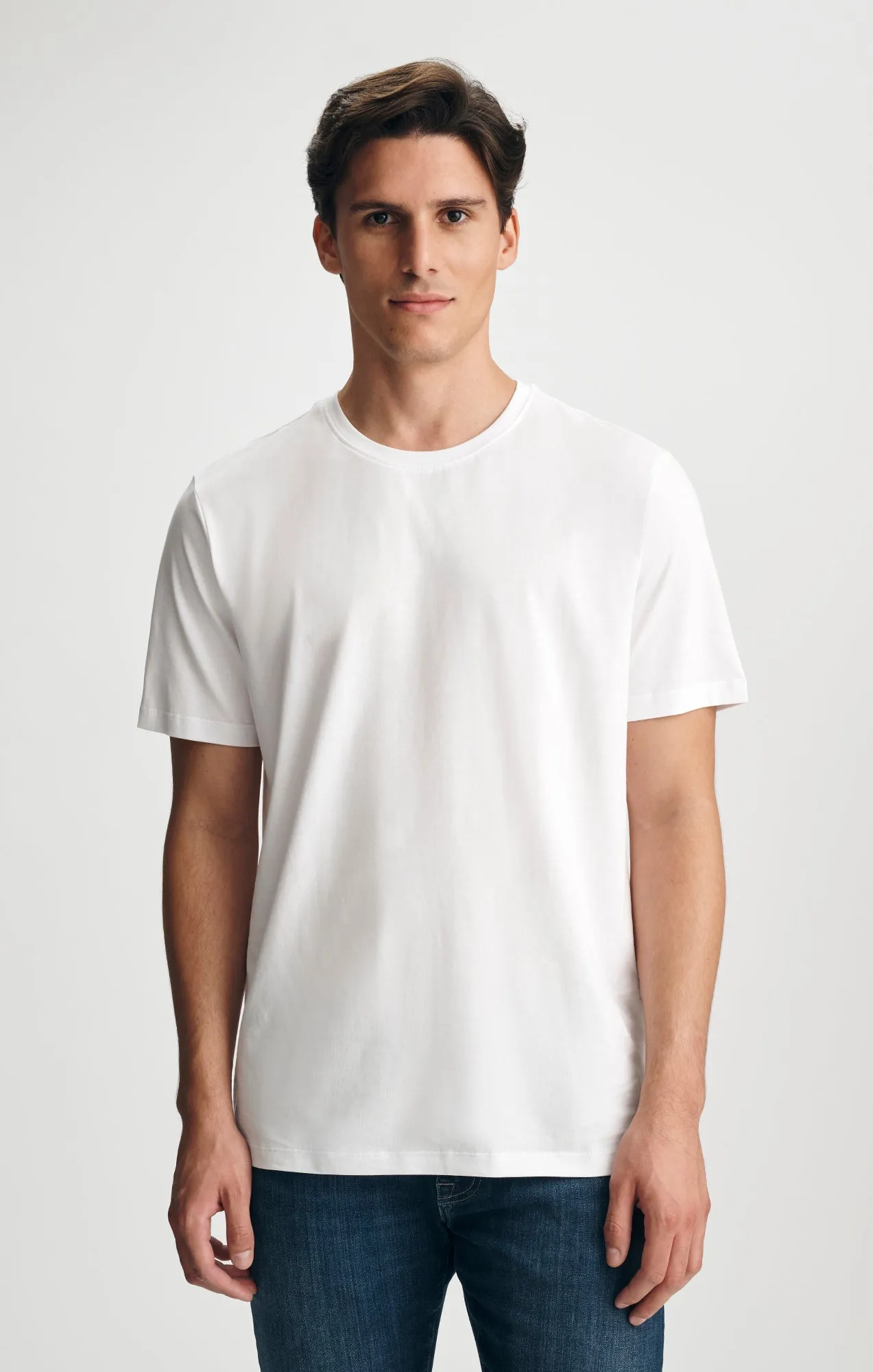 PIMA CREW NECK T-SHIRT IN WHITE sold by Mavi