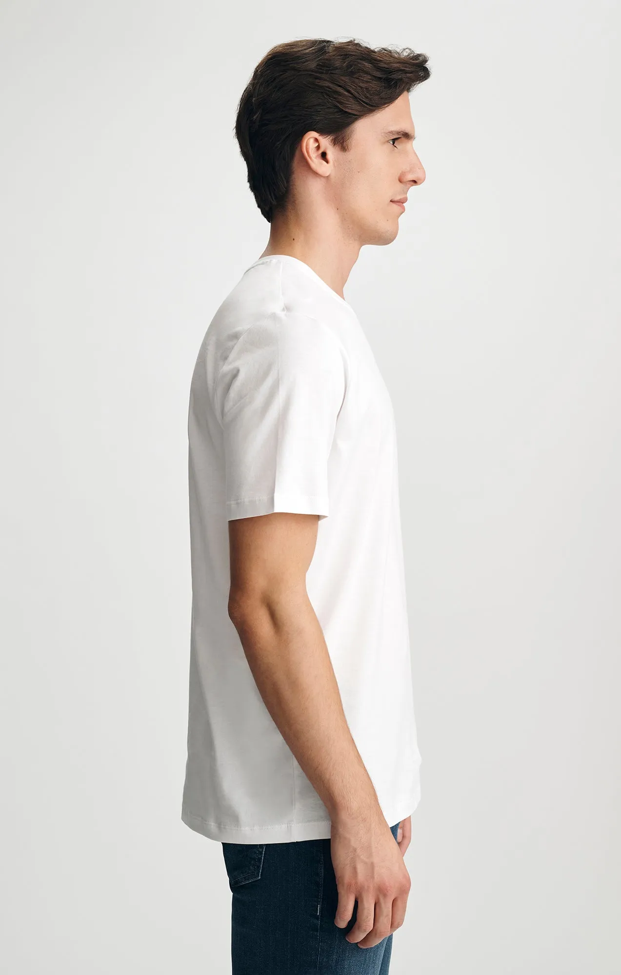 PIMA CREW NECK T-SHIRT IN WHITE sold by Mavi product image thumbnail 3