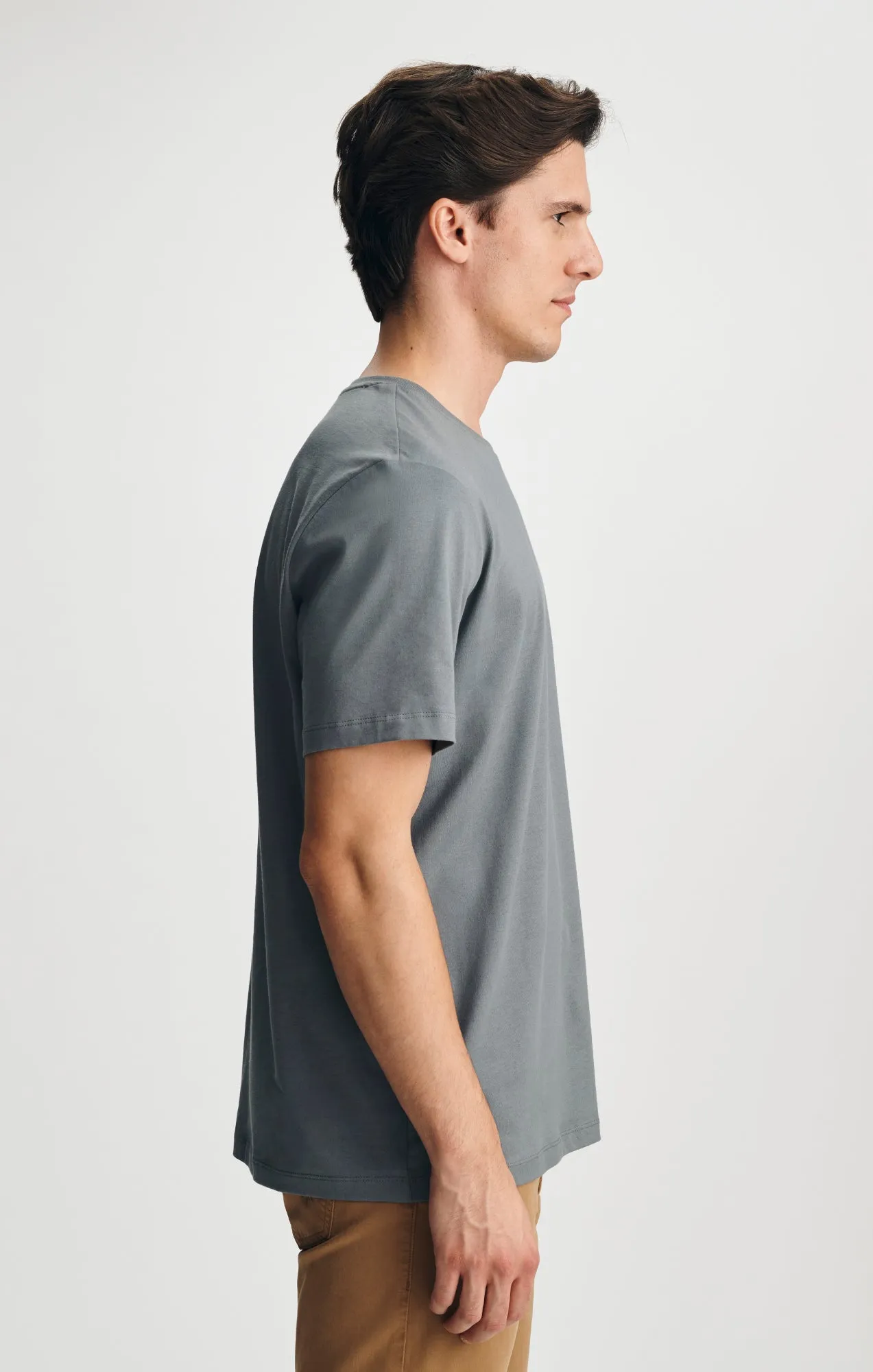 PIMA CREW NECK T-SHIRT IN STORMY WEATHER sold by Mavi product image thumbnail 3